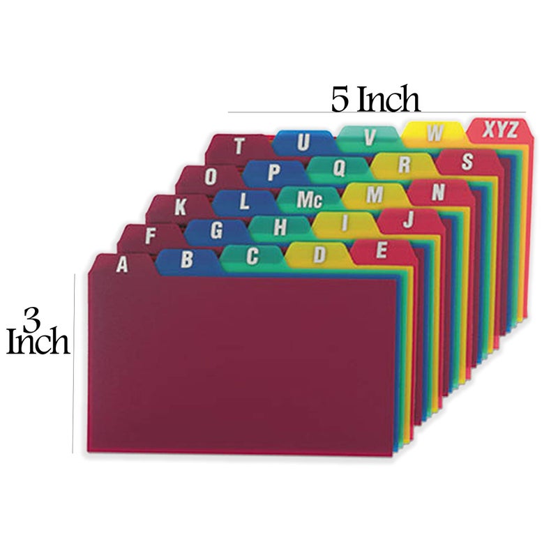 Klingy Index Card Box Holder, Holds 300 Cards, Clear - With 100 Heavy Weight Ruled Index Card - and 100 Poly Card Guides A-Z - 3x5â€ - Great for Indexing Notes, Flash Cards, Lists, Recipes And More (3x5 Inch) - Image 4